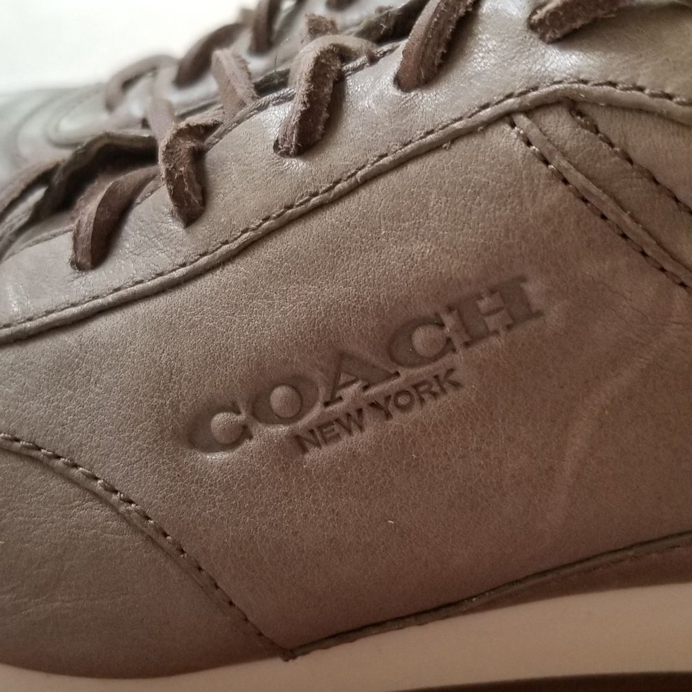 Coach Raeann Soft Vintage Leather Sneakers - Sz 5 - Picture 7 of 9